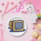 Kleines TV-Set Pappteller (Party)