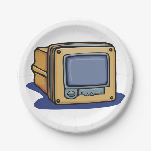 Kleines TV-Set Pappteller (Vorderseite)