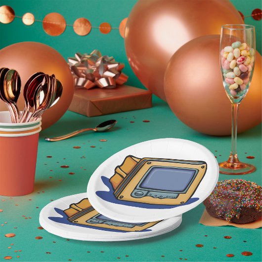 Kleines TV-Set Pappteller