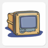 Kleines TV-Set Quadratischer Aufkleber (Vorderseite)