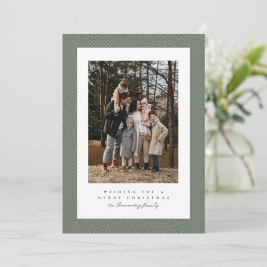 Kleines Twegerahmen grünes Foto Weihnachten (Stehend Vorderseite)