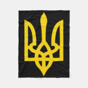 Kleines ukrainisches Wappen Flagge Symbol Zeichen  Fleecedecke