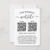 Kleines und stilvolles All-in-One QR UAWG Hochzeit Einladung (Rückseite)