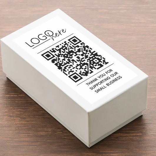 Kleines Unternehmen Ihr Logo QR-Code Danke Rechteckiger Aufkleber