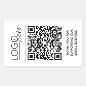 Kleines Unternehmen Ihr Logo QR-Code Danke Rechteckiger Aufkleber (Vorderseite)