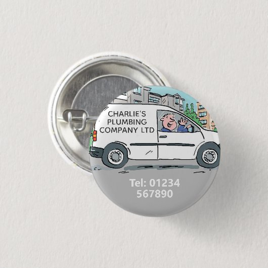 Kleines Unternehmen mit Name auf dem Van Button (Vorne & Hinten)