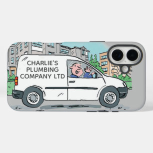 Kleines Unternehmen mit Namen. Mann und Transporte iPhone 16 Plus Hülle