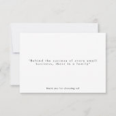 Kleines Unternehmen Vielen Dank Dankeskarte (Rückseite)