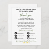 Kleines Unternehmen Vielen Dank für Ihre Bestellun Dankeskarte (Vorne/Hinten)