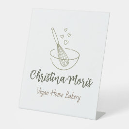 Kleines veganeres Home-Bäckerei-Logo  Sockelschild