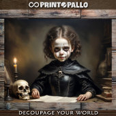 Kleines verfluchtes edles Mädchen im gotischen Sti Seidenpapier