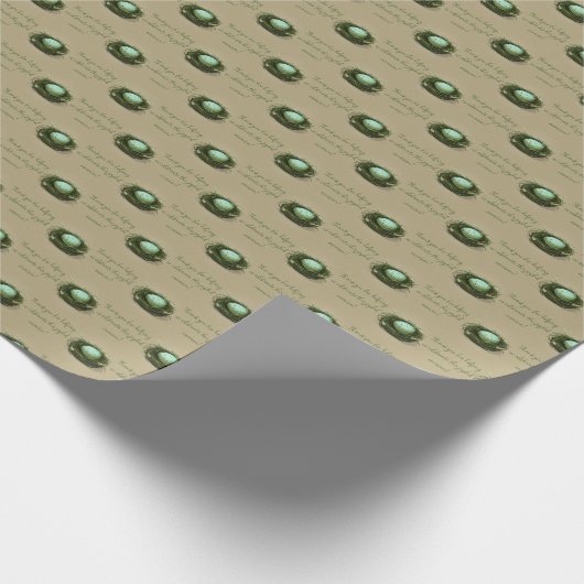 Kleines Vogelnest mit blauem, gesprenkeltem Ei Tan Geschenkpapier (Ecke)