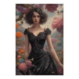 Kleines, von der AI entworfenes Schwarzes Kleid - Poster
