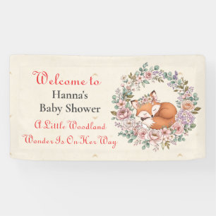 Kleines Waldwunder ist auf dem Weg   Babyparty Banner