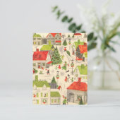 Kleines Weihnachtsdorf Feiertagspostkarte (Stehend Vorderseite)