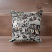 Kleines Weihnachtsdorf Kissen