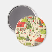 Kleines Weihnachtsdorf Magnet (Vorderseite/Rückseite)