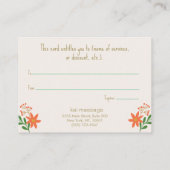 Kleines Weihnachtsgeschenk Visitenkarte (Rückseite)