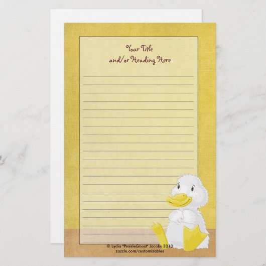 Kleines weißes Enten-Briefpapier Briefpapier (Vorne/Hinten)