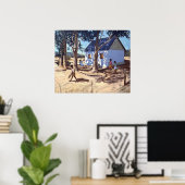 Kleines weißes Haus Karoo Südafrika Poster (Heimbüro)