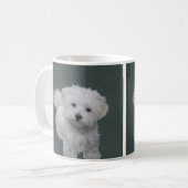 Kleines weißes Hundeporträt Kaffeetasse (Vorderseite Links)