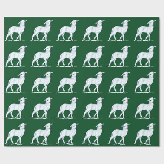 Kleines weißes Lamm Geschenkpapier (Flach)