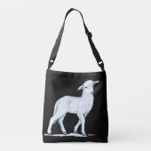 Kleines weißes Lamm Tragetaschen Mit Langen Trägern (Rückseite)