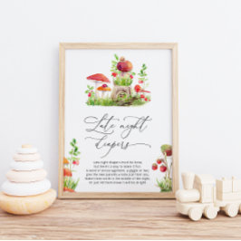 Kleines Wild Mushroom Spate Night Diapers Game Poster