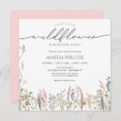 Kleines Wildblume Baby in Bloom Baby Dusche Einladung (Vorne/Hinten)