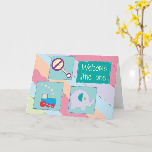 Kleines Willkommen Karte (Gelbe Blume)