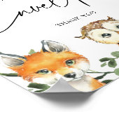 Kleines Woodland Babydusche Adressenschild Poster (Ecke)