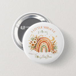 Kleines Wunder auf dem Weg Regenbogen-Baby-Party Button