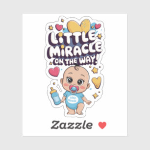 Kleines Wunder auf dem Weg. Schwangerschaft Celebr Aufkleber