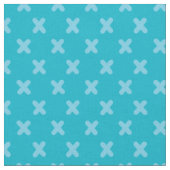 Kleines Xs im Türkis-Blau Stoff (Nahaufnahme)