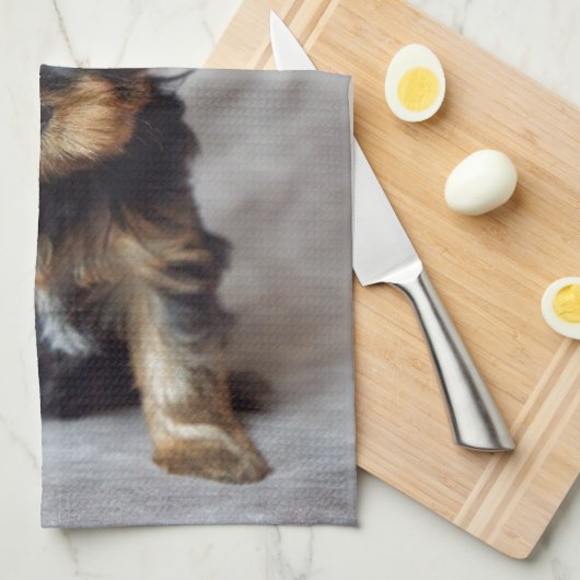 Kleines yorkie geschirrtuch (Viertel Falte)