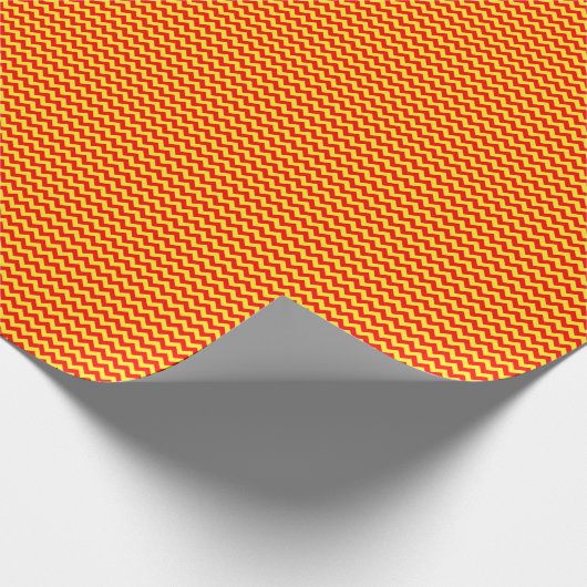 Kleines Zickzack Papier mit roten und gelben Umsch Geschenkpapier (Ecke)
