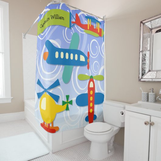 Kleinflugzeuge Duschvorhang (Beispiel)