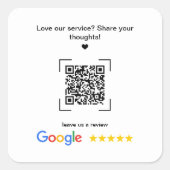 Kleingewerbe-Werbung Google Review QR Code Quadratischer Aufkleber (Vorderseite)