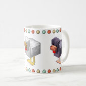 Kleinhähnchen, neue Eier, drei Hühner Kaffeetasse (VorderseiteRechts)