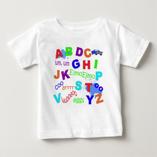 Kleinkind Alphabet - Jungen Version Baby T-shirt (Vorderseite)