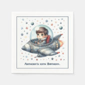Kleinkind Astronaut Space Thema Geburtstagsparty Serviette (Vorderseite)