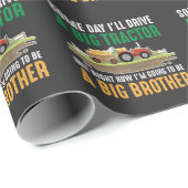 Kleinkind Big Brother Graphic Traktor Sibling Son Geschenkpapier (Rolleneckpunkt)