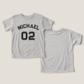 Kleinkind Boy Black Name Jersey Nummer Sportwolle (Design Vorderseite & Rückseite)