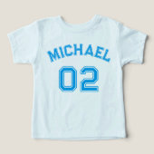Kleinkind Boy Blue Name Jersey Nummer SportBaumwol (Design Vorderseite)