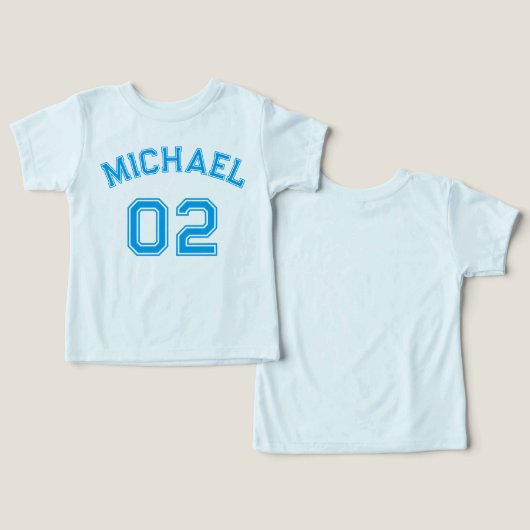 Kleinkind Boy Blue Name Jersey Nummer SportBaumwol (Design Vorderseite & Rückseite)