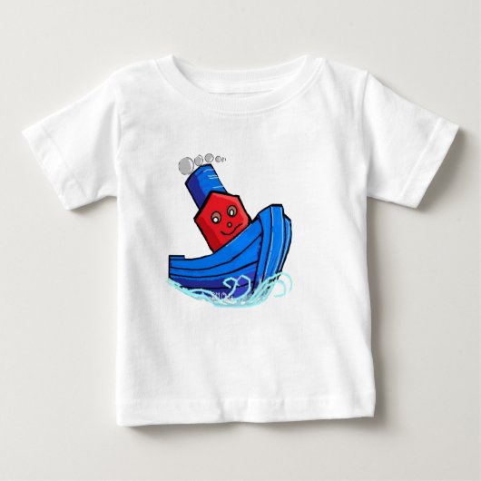 Kleinkind-Cartoon-Spielzeug-Boot Tugg Schlepper Baby T-shirt (Vorderseite)