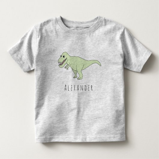Kleinkind Doodle T-Rex Dinosaurier mit Name Kleinkind T-shirt (Vorderseite)