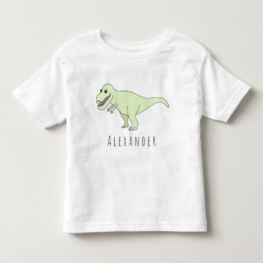 Kleinkind Doodle T-Rex Dinosaurier mit Name Kleinkind T-shirt (Vorderseite)