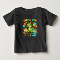 Kleinkind Geburtstags-T-Shirt – Süßer Drei-Rex-Din