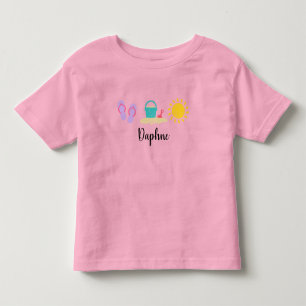 Kleinkind Girls Watercolor Beach Trio T - Shirt